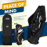 Portable Padded Golf Case Bag Holiday Flight Travel Golf Clubs Carrier w/Wheels-