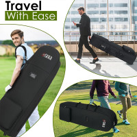 Portable Padded Golf Case Bag Holiday Flight Travel Golf Clubs Carrier w/Wheels-