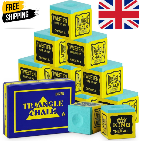 GENUINE TRIANGLE SNOOKER or POOL Cue Tip CHALK - By Tweeten USA in BOX or PIECES