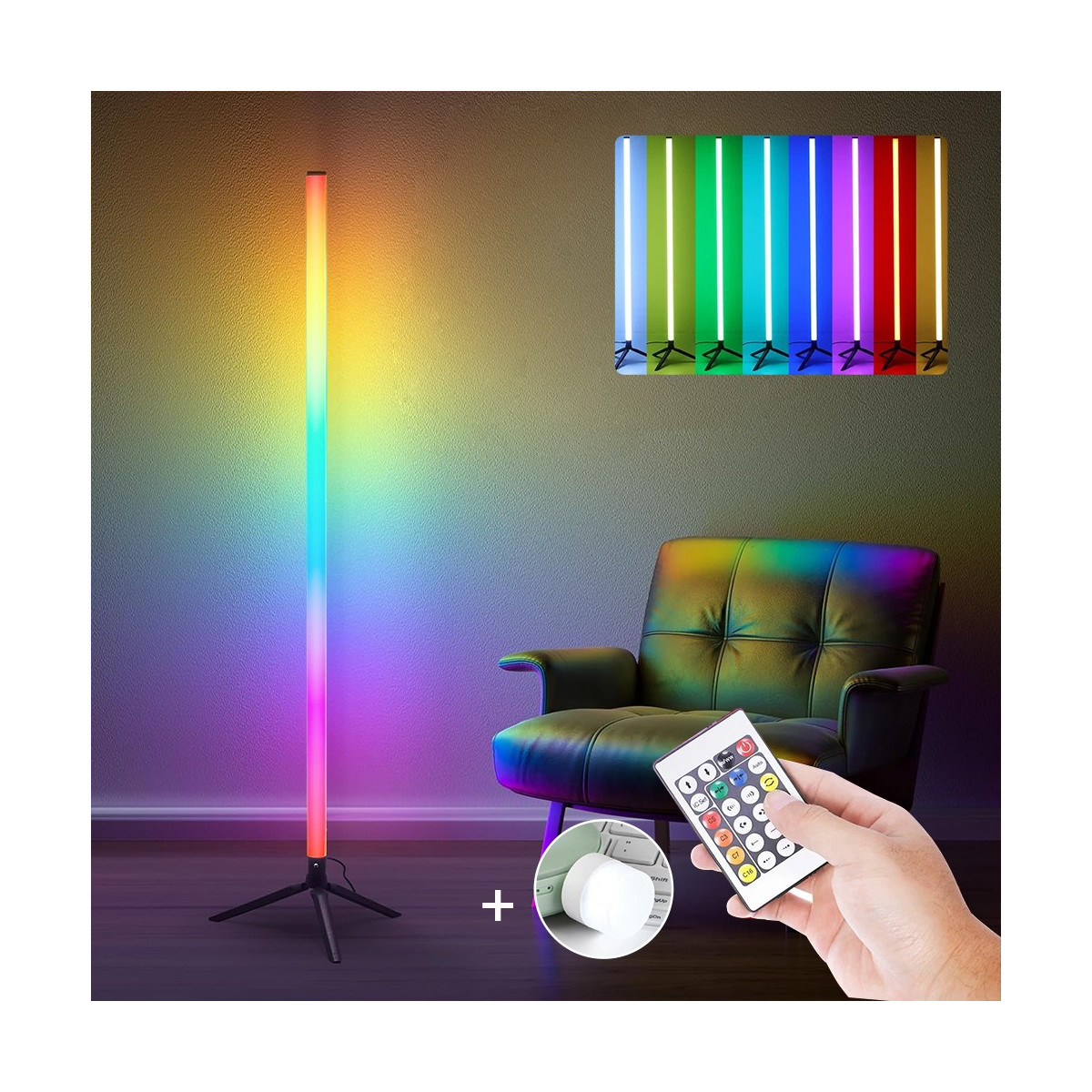 Floor RGB LED Lamp Corner Light Standing Mood Remote Colour Changing Lamp Floor RGB LED Lamp Corner Light Standing Mood Remote Colour Changing Lamp