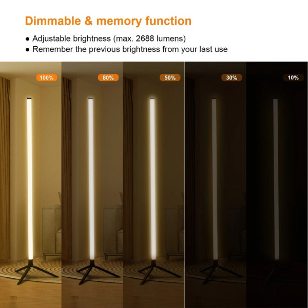 Floor RGB LED Lamp Corner Light Standing Mood Remote Colour Changing Lamp