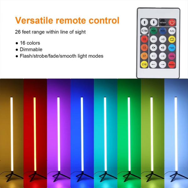 Floor RGB LED Lamp Corner Light Standing Mood Remote Colour Changing Lamp