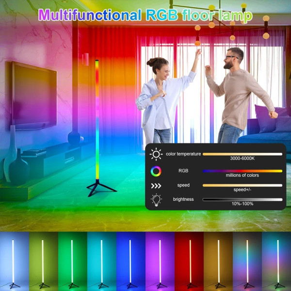 Floor RGB LED Lamp Corner Light Standing Mood Remote Colour Changing Lamp