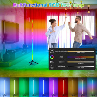 Floor RGB LED Lamp Corner Light Standing Mood Remote Colour Changing Lamp
