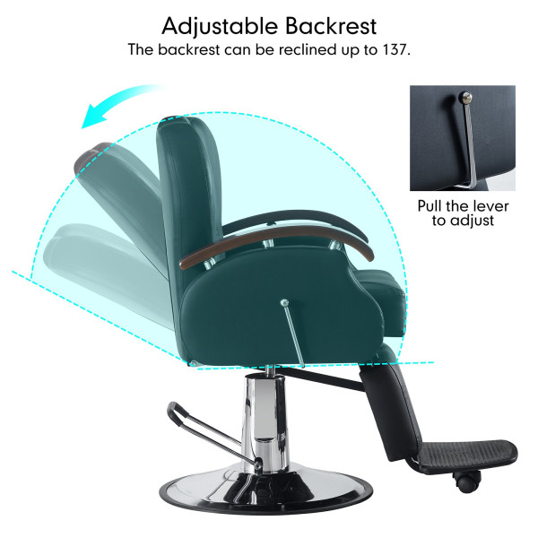 Barber Chair Salon Reclining Beauty Tattoo Shaving Hydraulic Heavy Duty Chairs