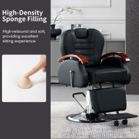 Barber Chair Salon Reclining Beauty Tattoo Shaving Hydraulic Heavy Duty Chairs
