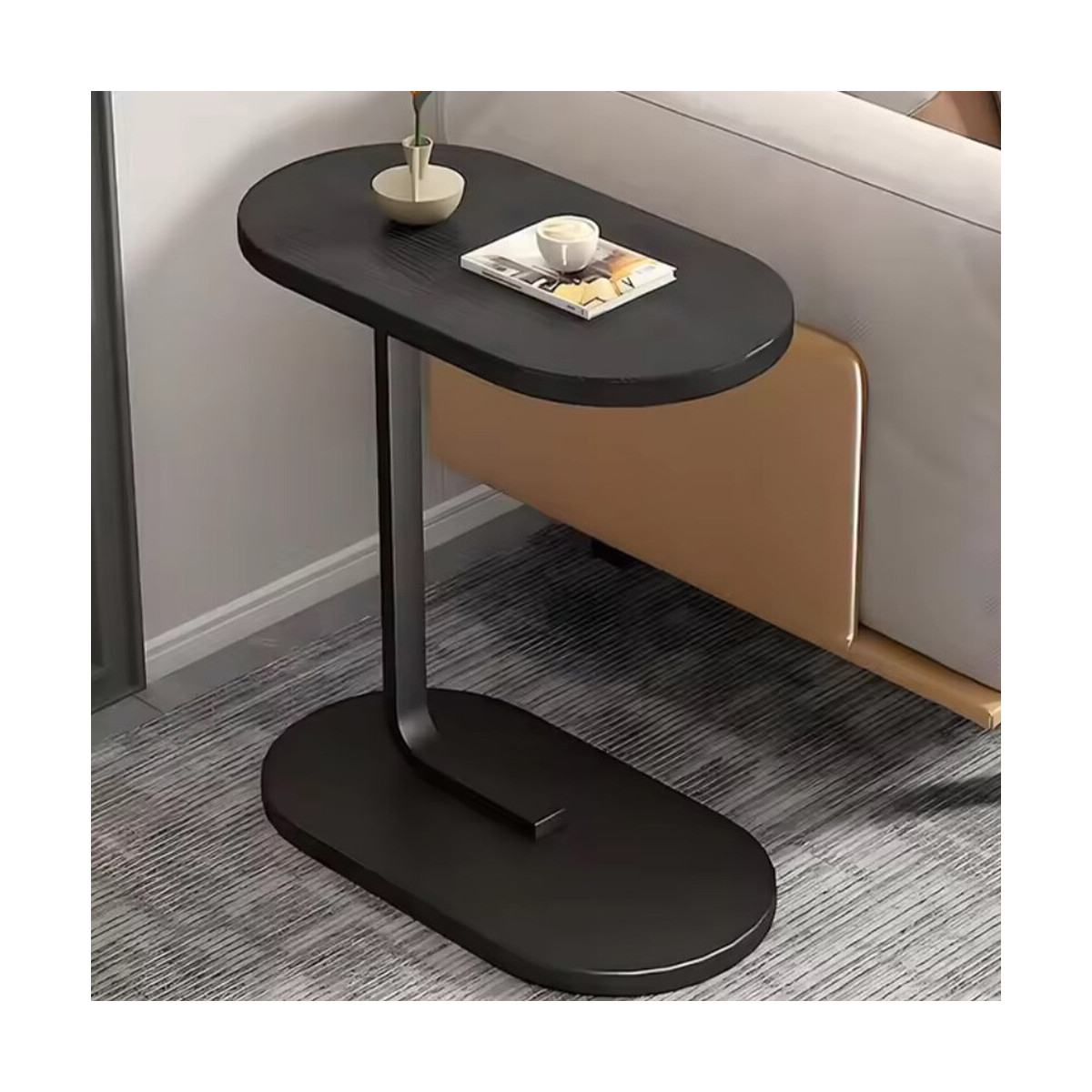C-Shaped Compact Sofa Side End Table Coffee Laptop Table Living Room Bedroom UK C-Shaped Compact Sofa Side End Table Coffee Laptop Table Living Room Bedroom UK