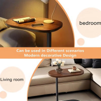 C-Shaped Compact Sofa Side End Table Coffee Laptop Table Living Room Bedroom UK
