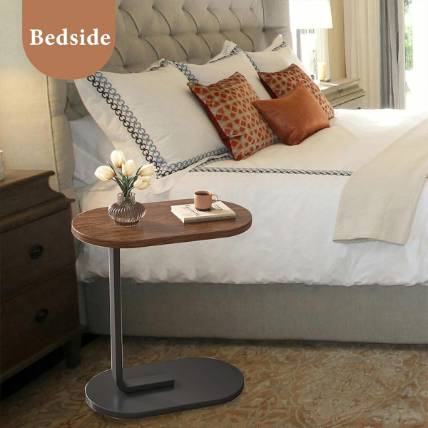 C-Shaped Compact Sofa Side End Table Coffee Laptop Table Living Room Bedroom UK