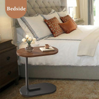 C-Shaped Compact Sofa Side End Table Coffee Laptop Table Living Room Bedroom UK
