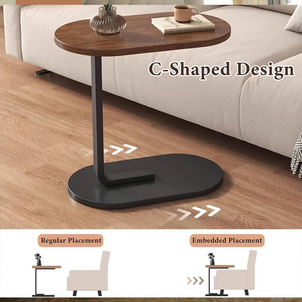 C-Shaped Compact Sofa Side End Table Coffee Laptop Table Living Room Bedroom UK