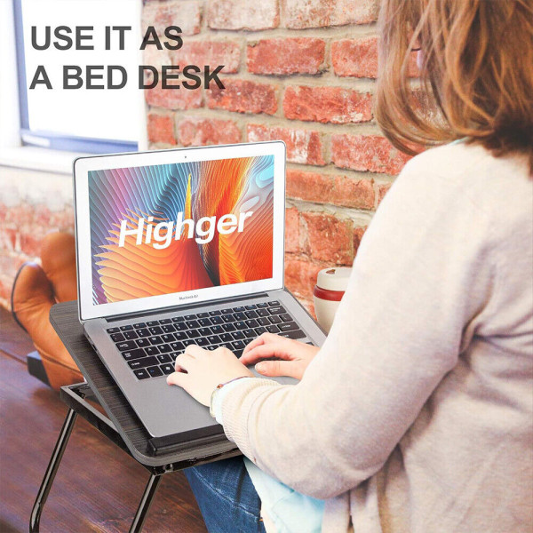 Folding Laptop Table Stand Bed Tray Sofa Lap Portable Computer Desk Breakfast UK
