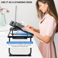 Folding Laptop Table Stand Bed Tray Sofa Lap Portable Computer Desk Breakfast UK