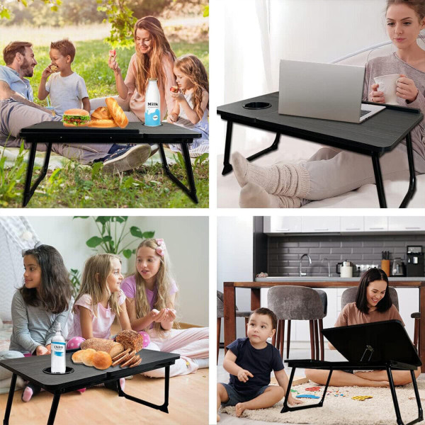Folding Laptop Table Stand Bed Tray Sofa Lap Portable Computer Desk Breakfast UK