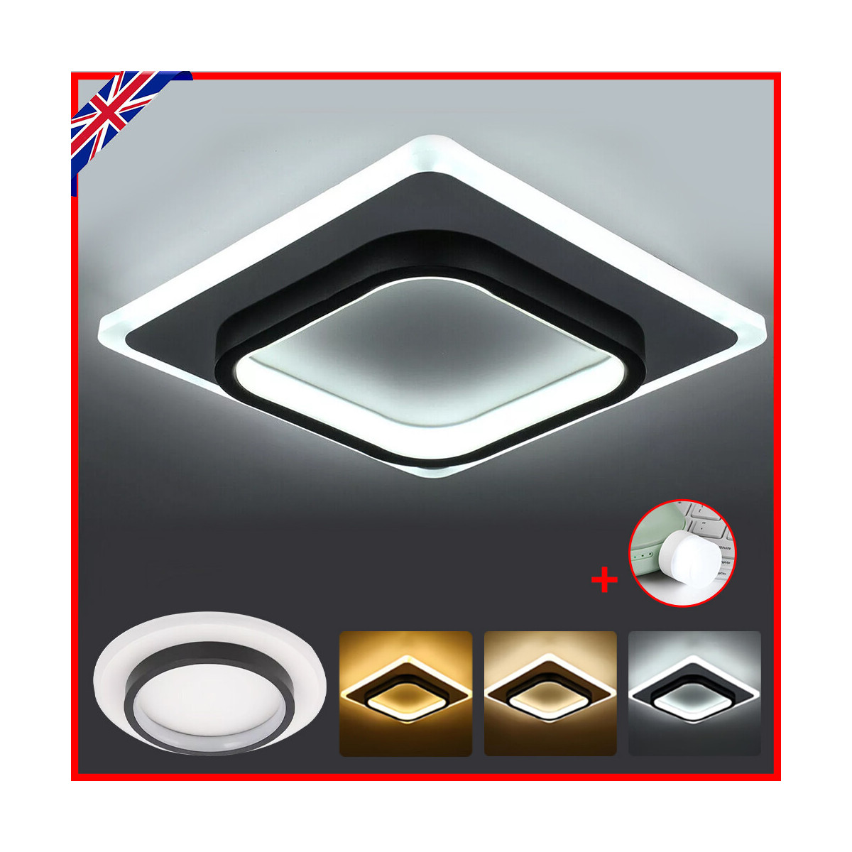 Modern LED Ceiling Light Square Panel Down Lights Bathroom Kitchen Bedroom Lamp Modern LED Ceiling Light Square Panel Down Lights Bathroom Kitchen Bedroom Lamp