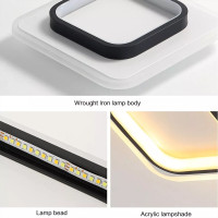Modern LED Ceiling Light Square Panel Down Lights Bathroom Kitchen Bedroom Lamp