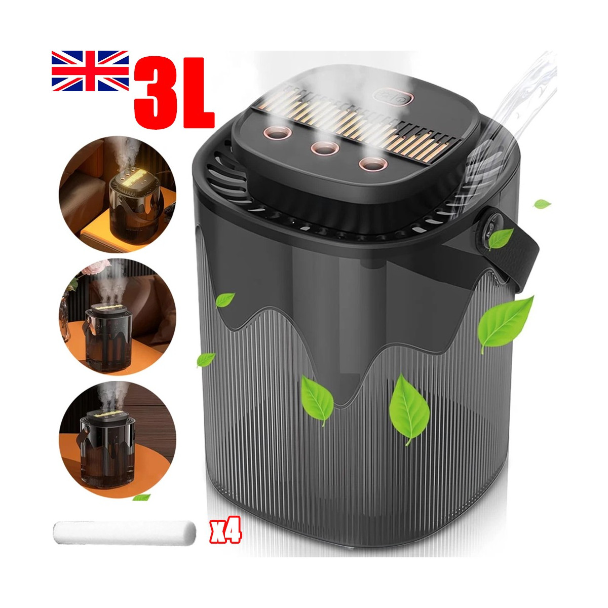 3L Large Capacity LED Air Purifier Quiet Aroma Diffuser Humidifier Mist Atomizer 3L Large Capacity LED Air Purifier Quiet Aroma Diffuser Humidifier Mist Atomizer