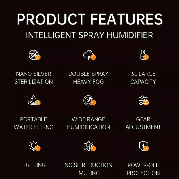 3L Large Capacity LED Air Purifier Quiet Aroma Diffuser Humidifier Mist Atomizer