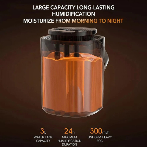 3L Large Capacity LED Air Purifier Quiet Aroma Diffuser Humidifier Mist Atomizer