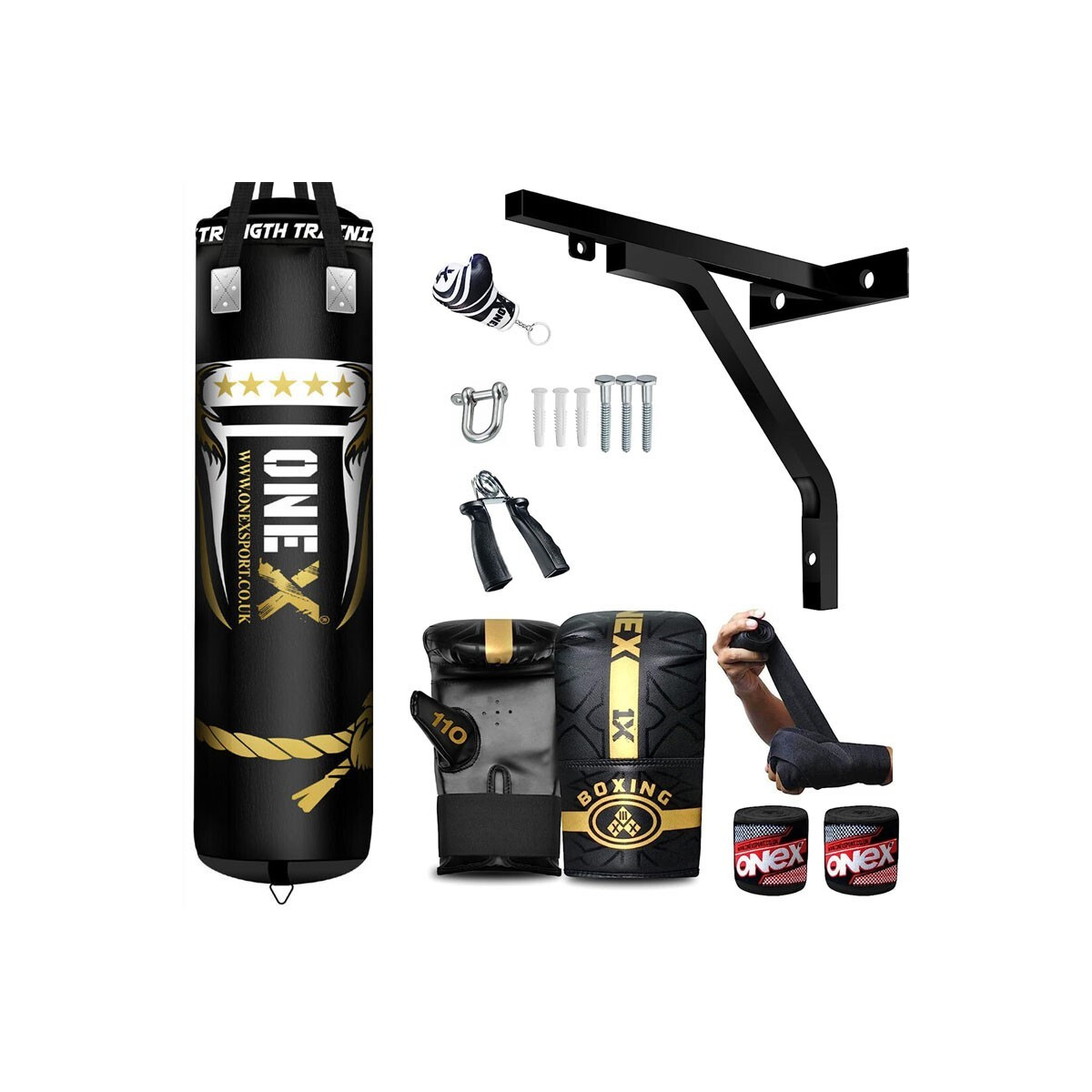 Punch Bag 5ft Heavy duty Filled hanging Boxing Set Kickboxing MMA suspended bag