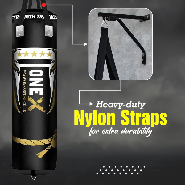 Punch Bag 5ft Heavy duty Filled hanging Boxing Set Kickboxing MMA suspended bag