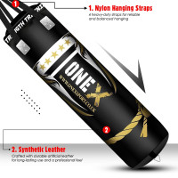 Punch Bag 5ft Heavy duty Filled hanging Boxing Set Kickboxing MMA suspended bag