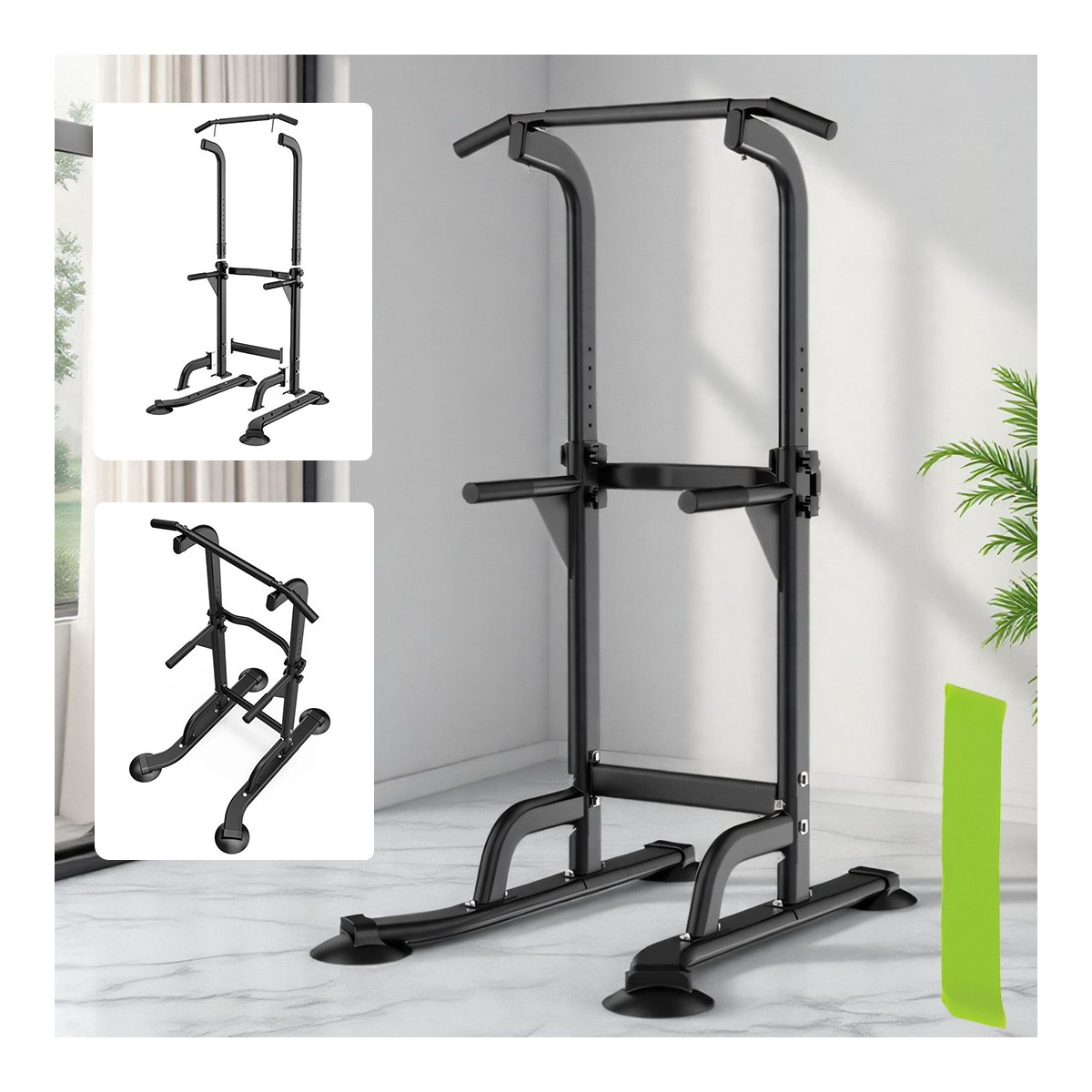 Power Tower Pull up Chinning Dip Station Knee Raise Press Ups Gym Workout Stand