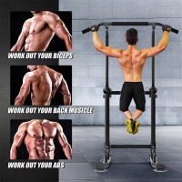Power Tower Pull up Chinning Dip Station Knee Raise Press Ups Gym Workout Stand