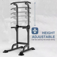 Power Tower Pull up Chinning Dip Station Knee Raise Press Ups Gym Workout Stand