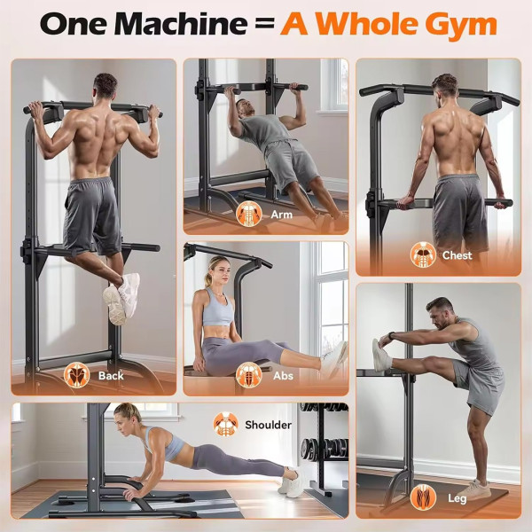 Power Tower Pull up Chinning Dip Station Knee Raise Press Ups Gym Workout Stand