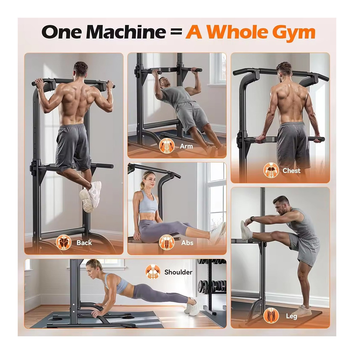 Workout Tower Power Tower Pull up Bar Station Dip Station Multi Gym Workout Tower