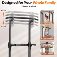Power Tower Pull up Chinning Dip Station Knee Raise Press Ups Gym Workout Stand