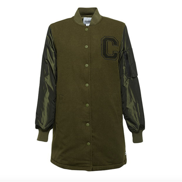 Converse Women's Long MA-1 Baseball Jacket / BNWT / Olive Green / All Sizes