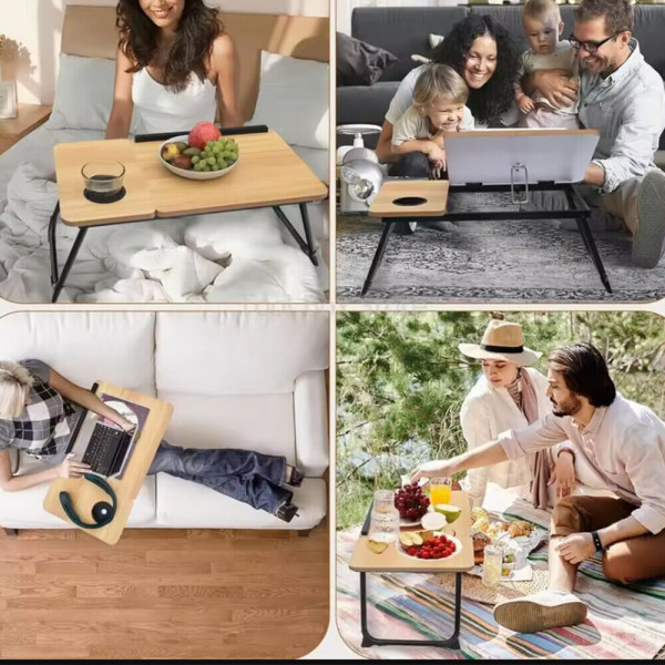Folding Laptop Table Stand Bed Tray Sofa Lap Portable Computer Desk Breakfastï¼