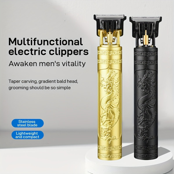 Professional Hair Clipper and Beard Trimmer for Men - USB Rechargeable Lithium Battery, 4 Attachments, Ergonomic Design with