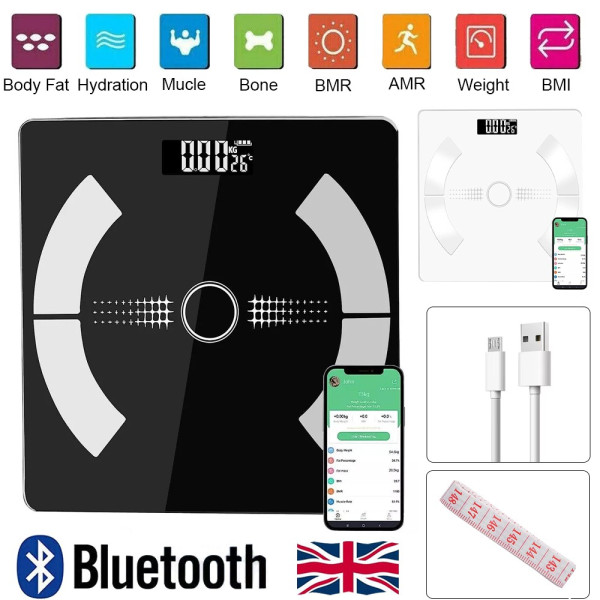 Body Fat Scale 180kg Bluetooth Smart BMI Digital Bathroom Wireless Weight & APP