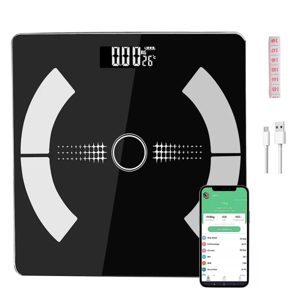 Body Fat Scale 180kg Bluetooth Smart BMI Digital Bathroom Wireless Weight & APP