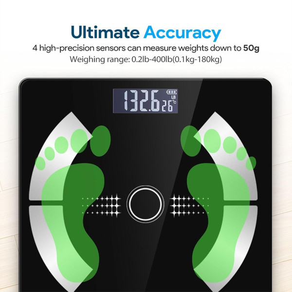 Body Fat Scale 180kg Bluetooth Smart BMI Digital Bathroom Wireless Weight & APP