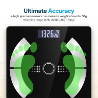 Body Fat Scale 180kg Bluetooth Smart BMI Digital Bathroom Wireless Weight & APP