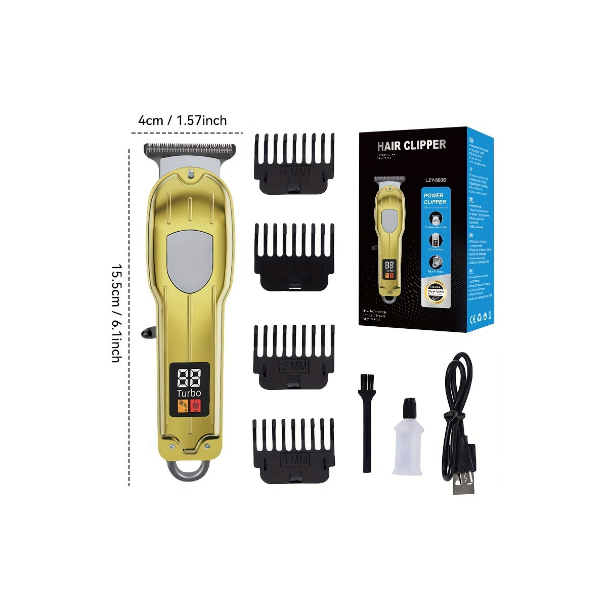 XUMTOM Professional Cordless Electric Barber Shears & Trimmer Suitable for Men's Haircut, Beard Trimming with USB, Cordless