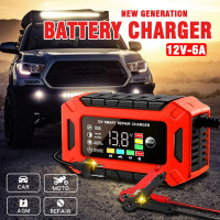 12V Smart Automatic Car Battery Charger Jump Starter Pulse Repair LCD Display