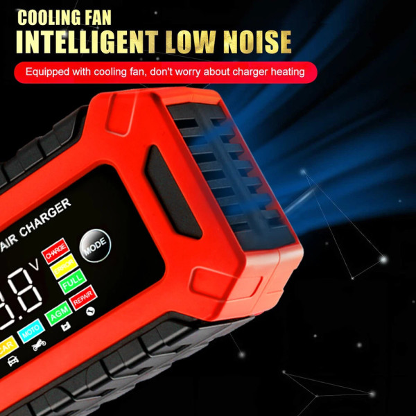 12V Smart Automatic Car Battery Charger Jump Starter Pulse Repair LCD Display
