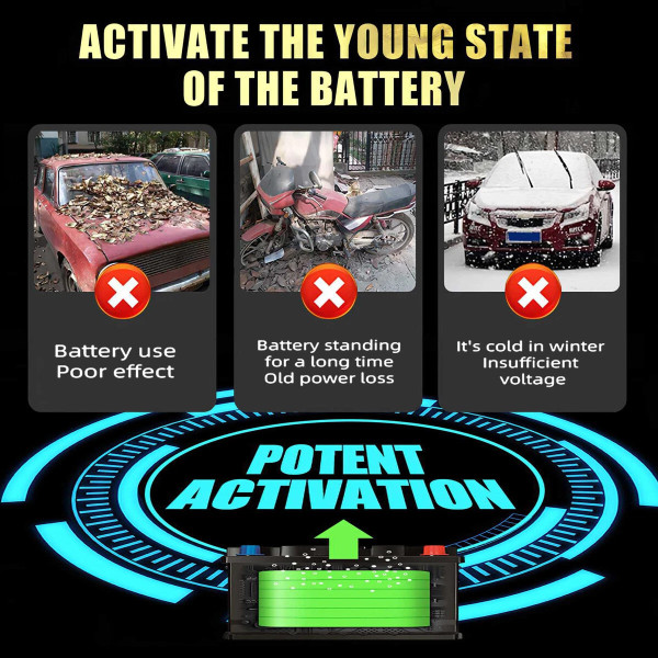 12V Smart Automatic Car Battery Charger Jump Starter Pulse Repair LCD Display