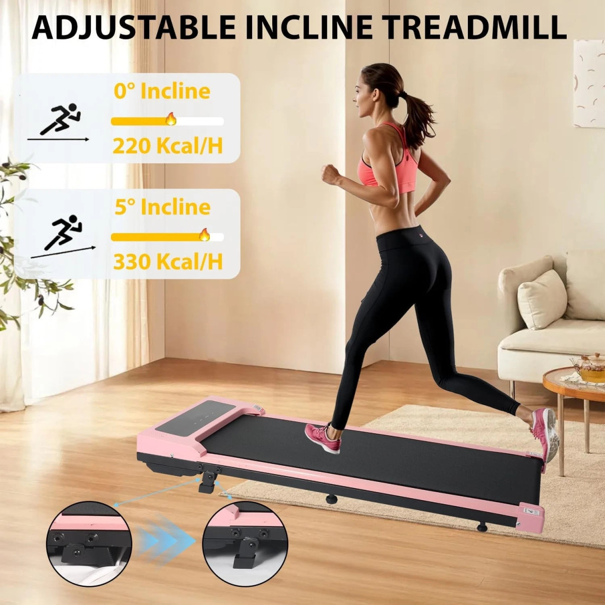 Walking Pad Treadmill Running Home Electric Machine Remote Incline Bluetooth