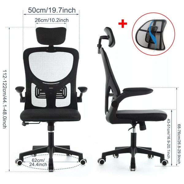 Mesh Office Chair Ergonomic 360Â° Swivel Lift Computer Desk Adjustable Height UK