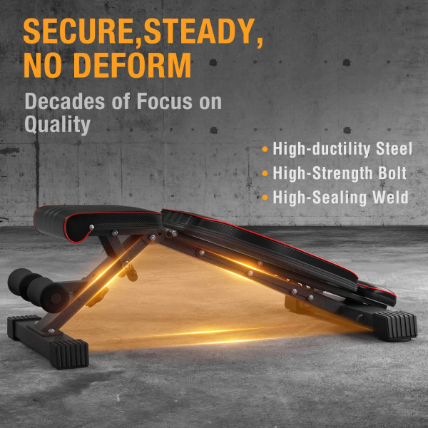 Weight Bench Adjustable Foldable Strength Training Full Body Workout Incline Gym