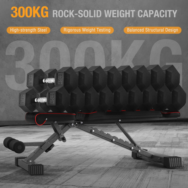 Weight Bench Adjustable Foldable Strength Training Full Body Workout Incline Gym
