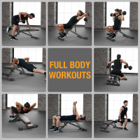 Weight Bench Adjustable Foldable Strength Training Full Body Workout Incline Gym
