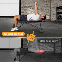 Weight Bench Adjustable Foldable Strength Training Full Body Workout Incline Gym