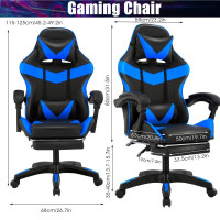 Gaming Chair Office Computer Height-Adjustable With Lumbar Cushion Office